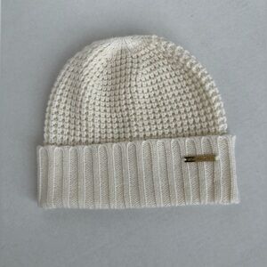 Michael Kors Cable Knit Beanie Hat Cream Off White Women One Size Winter NWOT